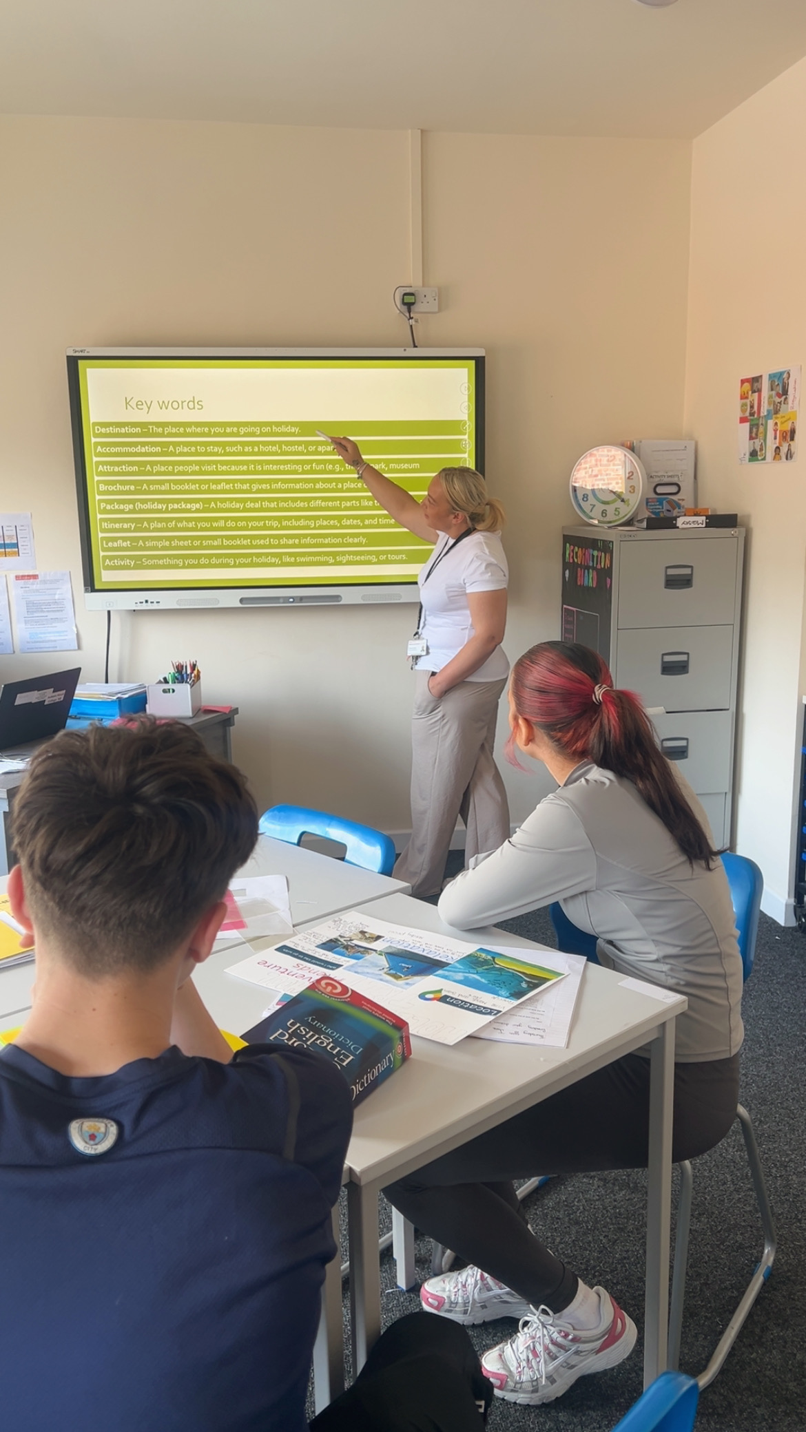 Tamara functional skills tutor at Brian Jackson College in classroom teaching students
